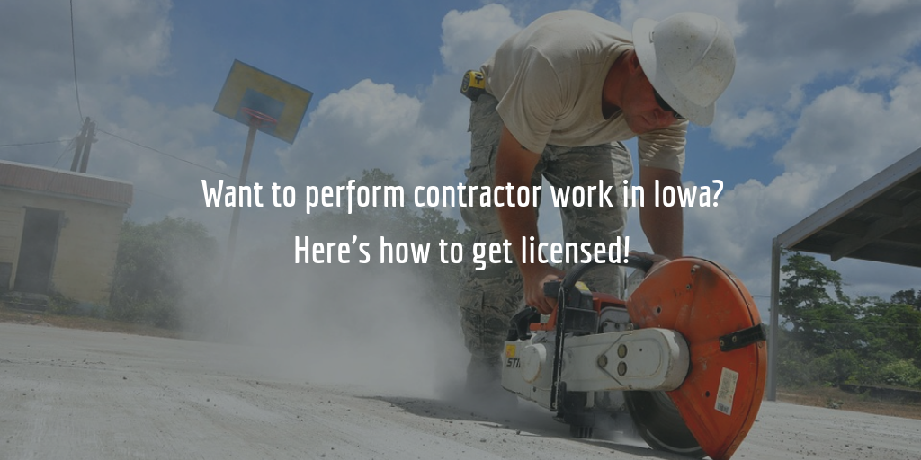 Iowa contractor license guide