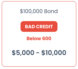 100,000 surety bond bad credit