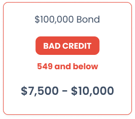 100,000 surety bond bad credit