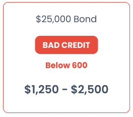 25000 surety bond bad credit