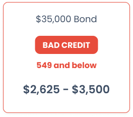 35000 surety bond bad credit