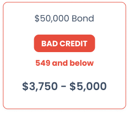 50000 surety bond bad credit