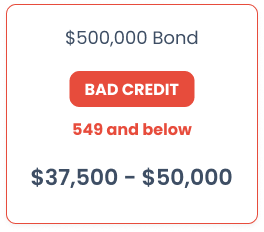 $500,000 surety bond bad credit