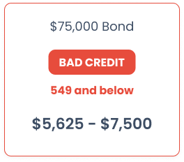 75000 surety bond bad credit
